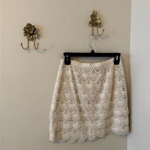 Club Monaco Cream Lace Mini Skirt